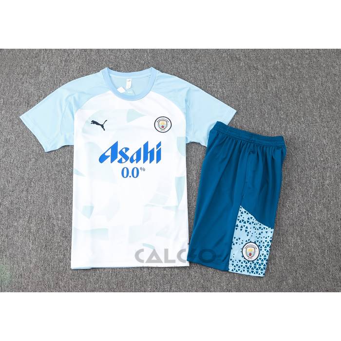 Tuta da Track Manchester City Manica Corta 2024-2025 Blu - Pantaloncini